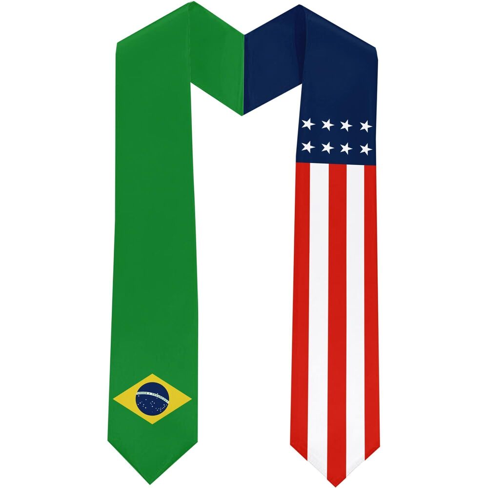 5572 Brazil Flag International Students Graduation Sash Stole Scarves 180 X